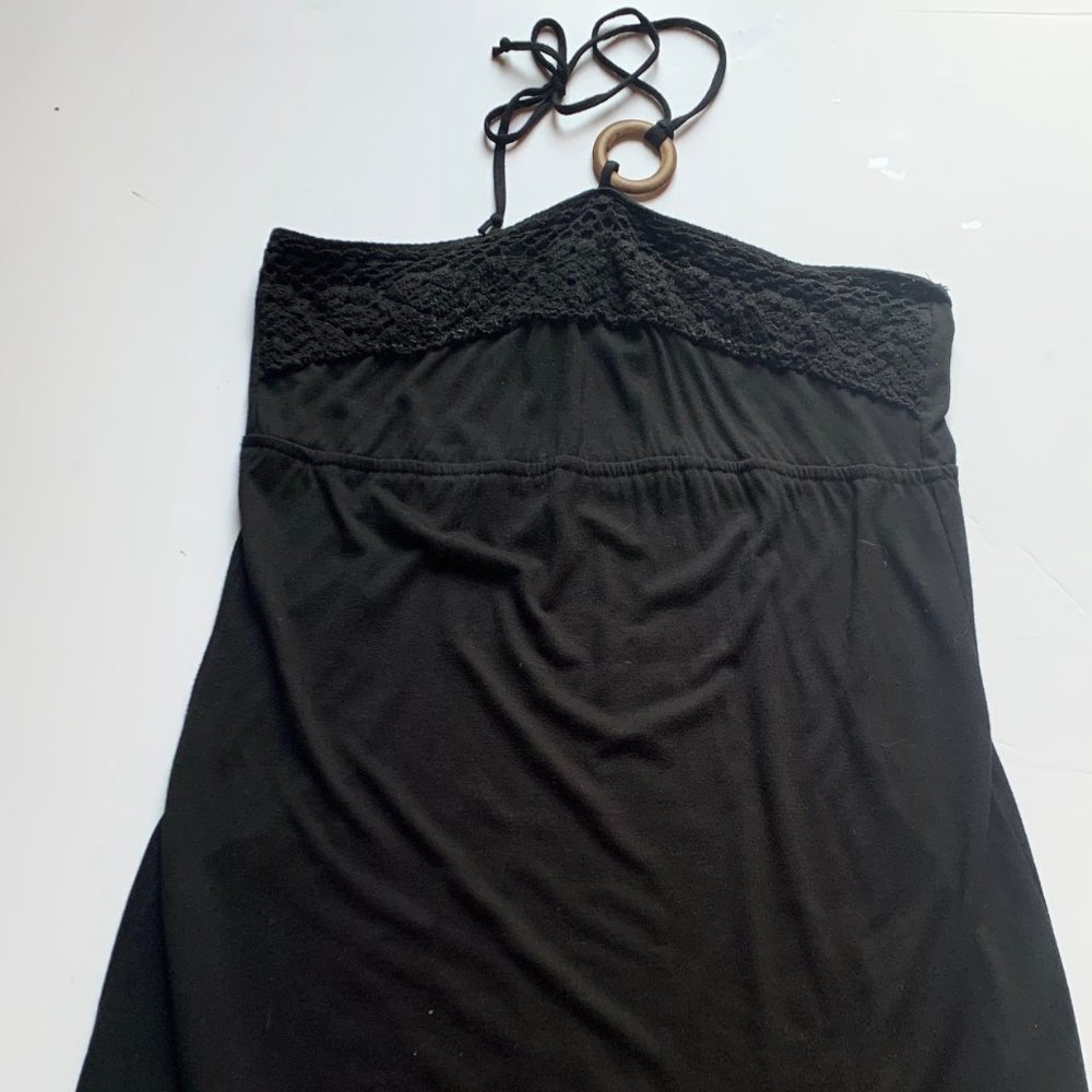 Weavers Black Lace Halter Dress